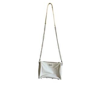Rebecca Minkoff Leather with Chain Mini 5 Zip Crossbody Bag Womens Gray